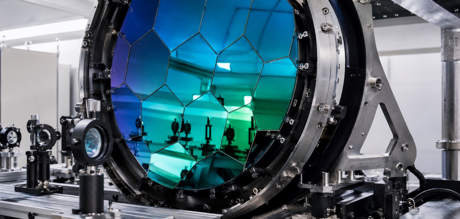A segmented optical mirror under test